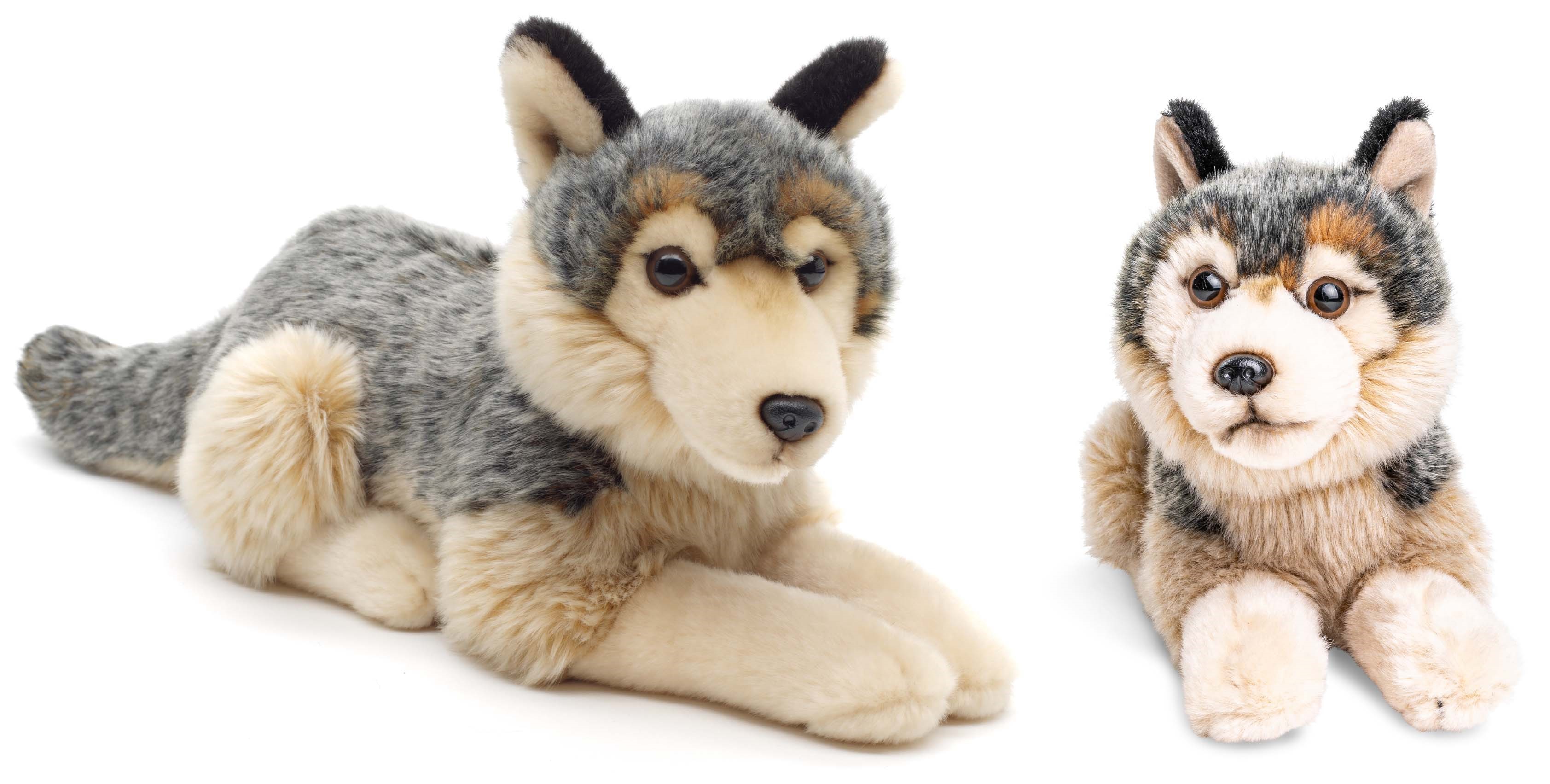 Grey wolf, lying - 30 cm OR 22 cm (length) 