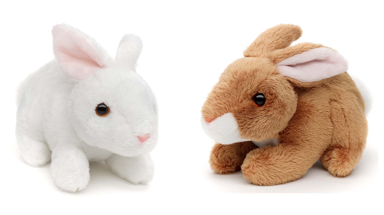 Bunny Plushie (white/brown) - 15 cm (length)