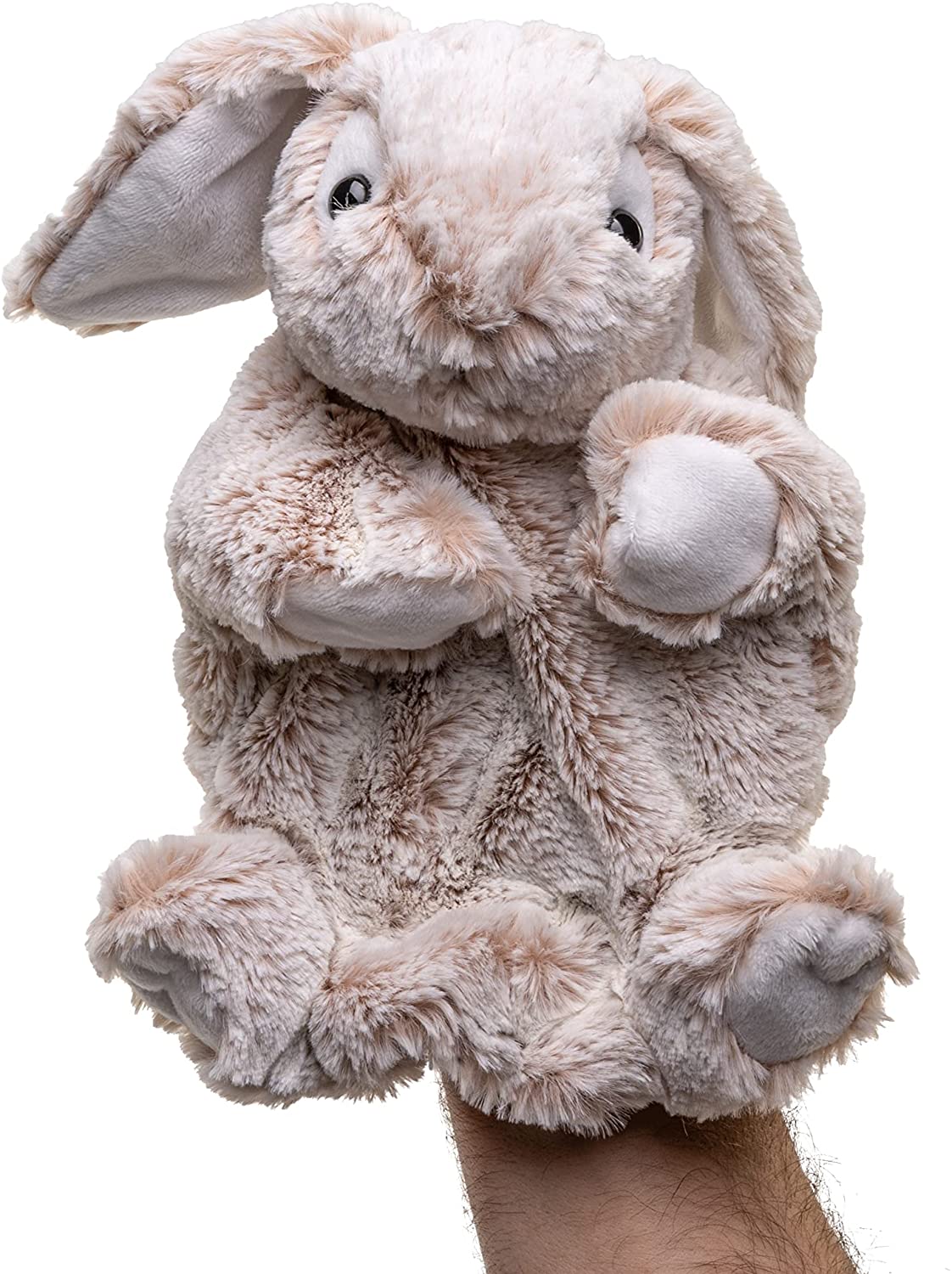 Handpuppe Hase (braun-meliert) - 24 cm (Höhe) 