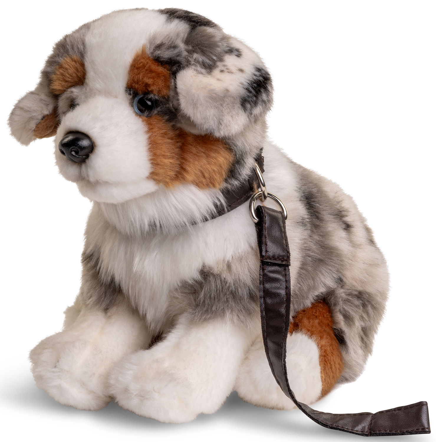 Australian shepherd puppy, sitting (with leash) - 22 cm (height) 