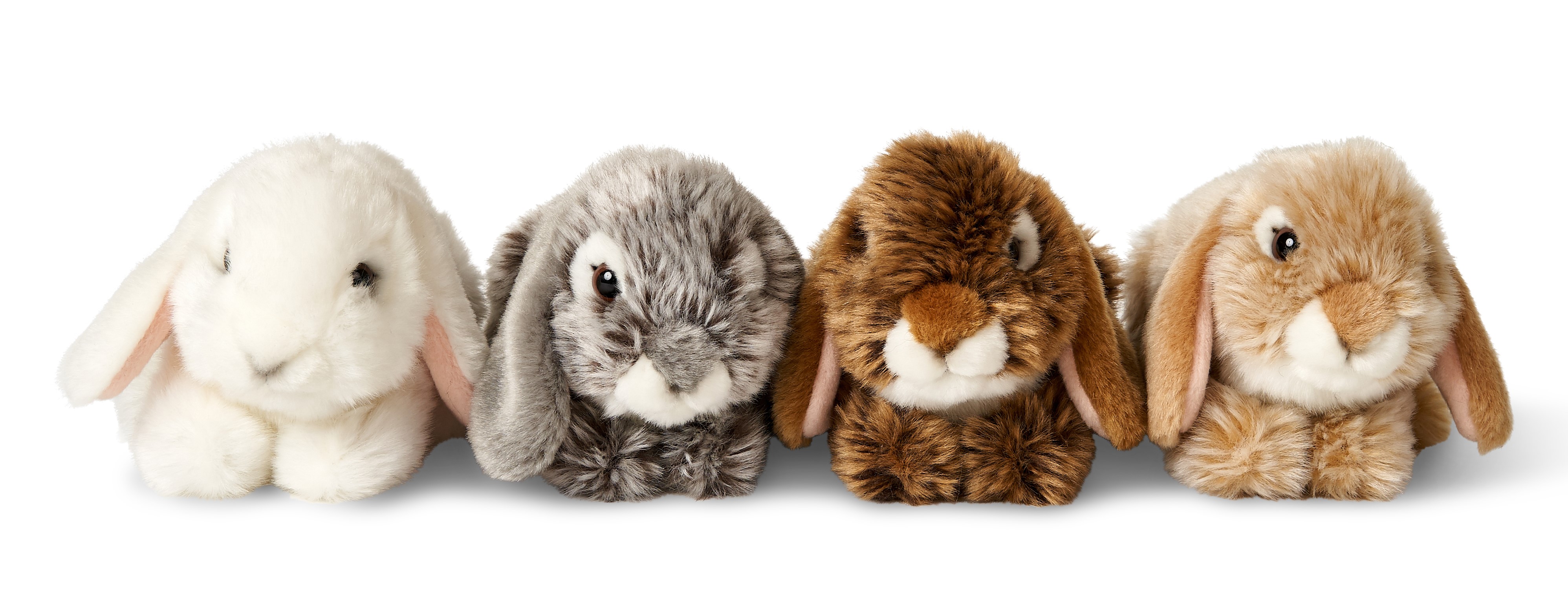 Lop-eared rabbit, lying (white) - 18 cm (length) 