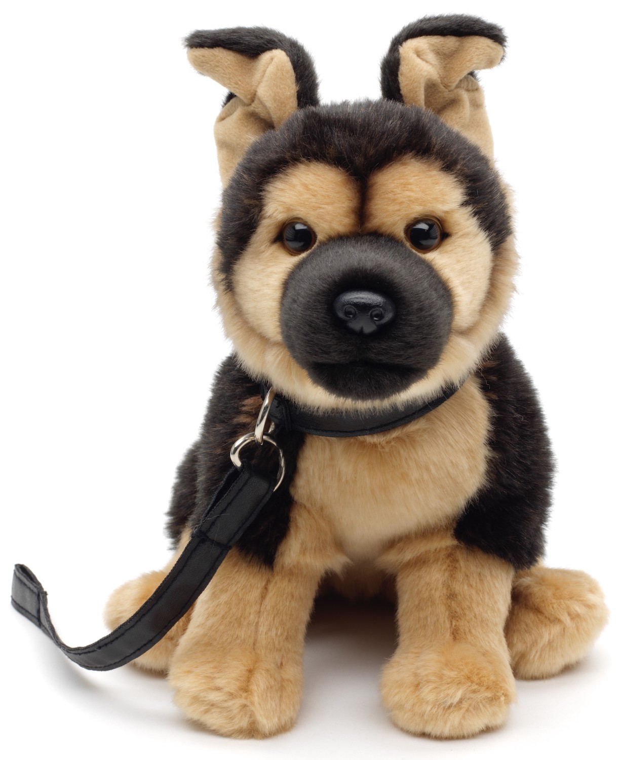 German Shepherd Dog with Leash, Sitting - 24 cm (height)