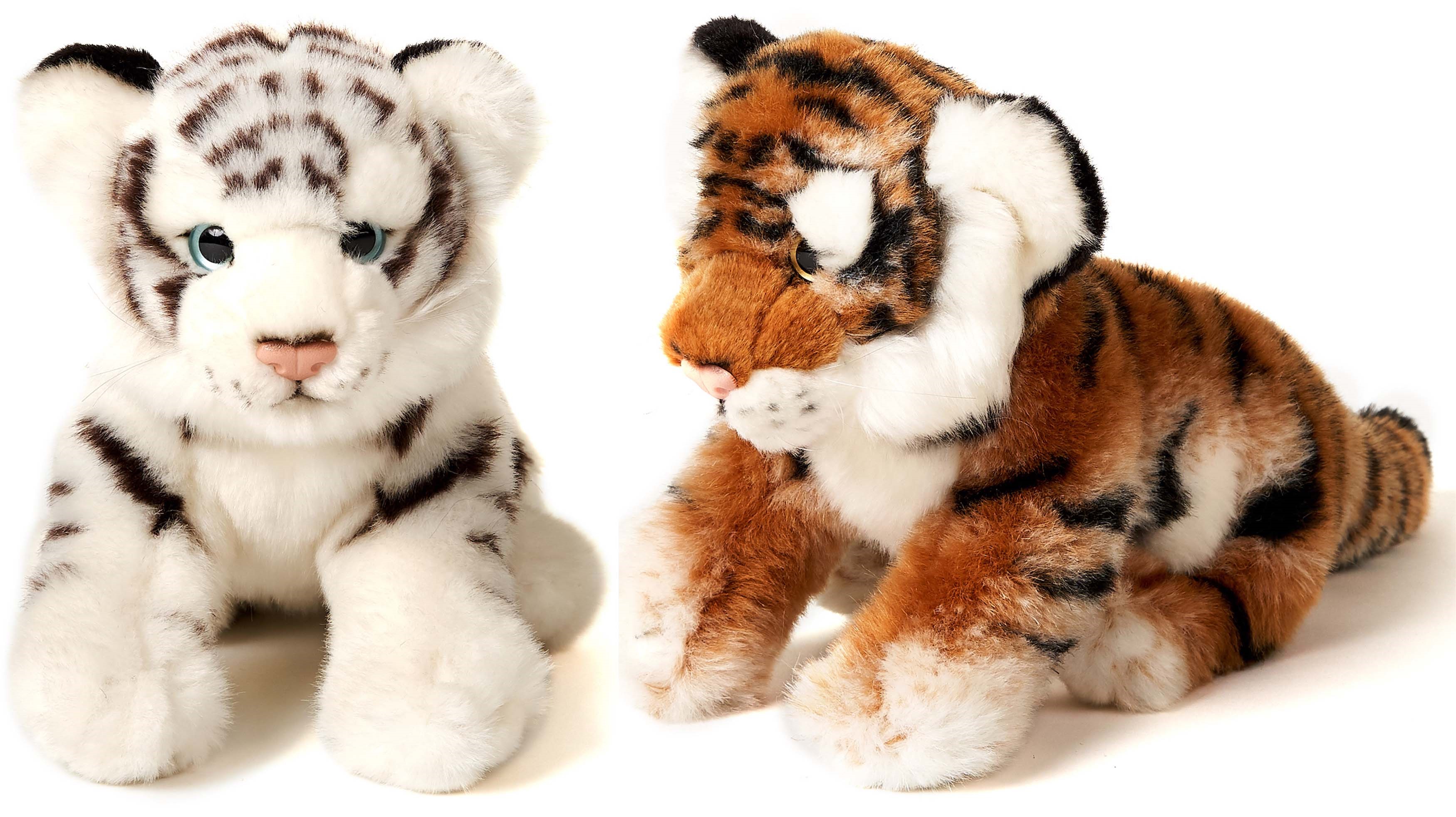 White OR brown tiger baby, sitting - 20 cm (height) 