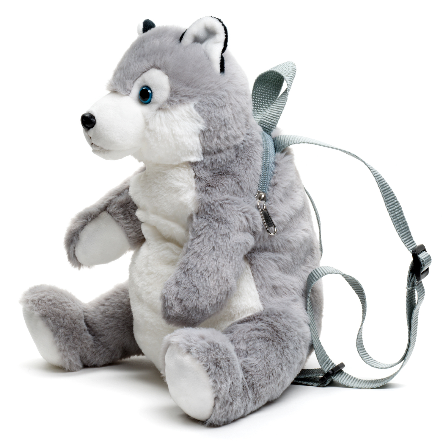 Rucksack aus Plüsch (Husky) - 35 cm (Höhe)