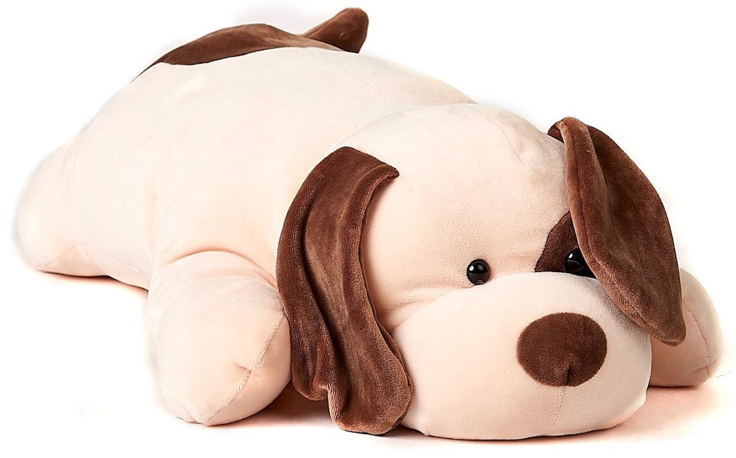 Pillow plush dog (brown-beige), ultra soft - 57 cm (length) 