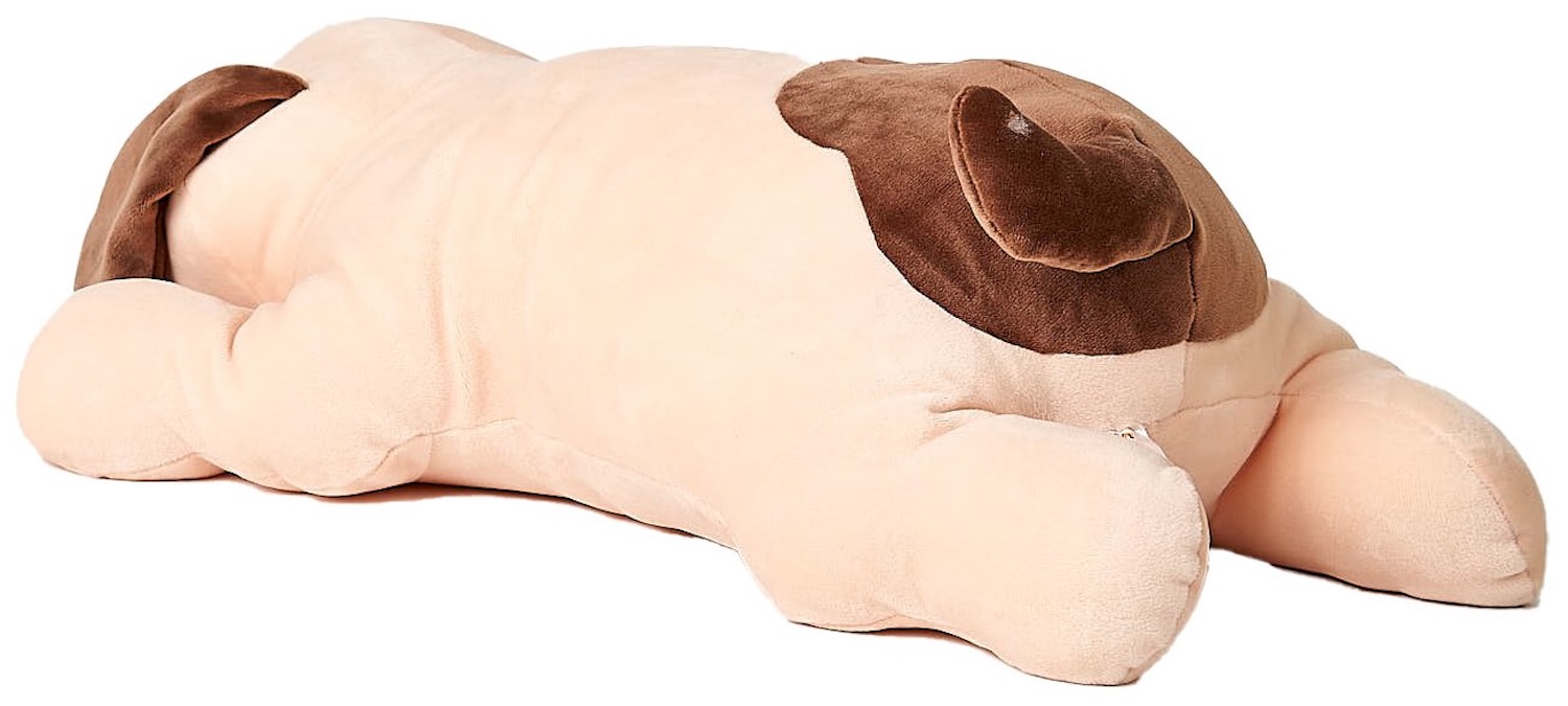 Pillow plush dog (brown-beige), ultra soft - 57 cm (length) 