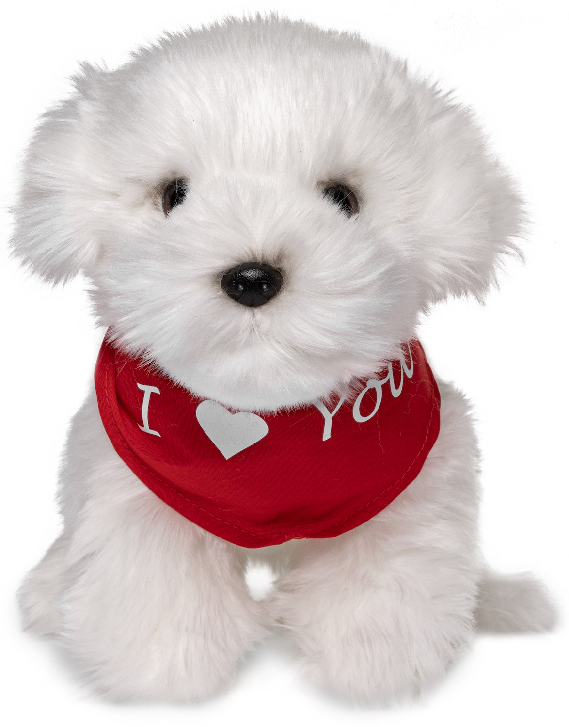 Maltese dog - With scarf "I ❤️ You" - 26 cm (length) 