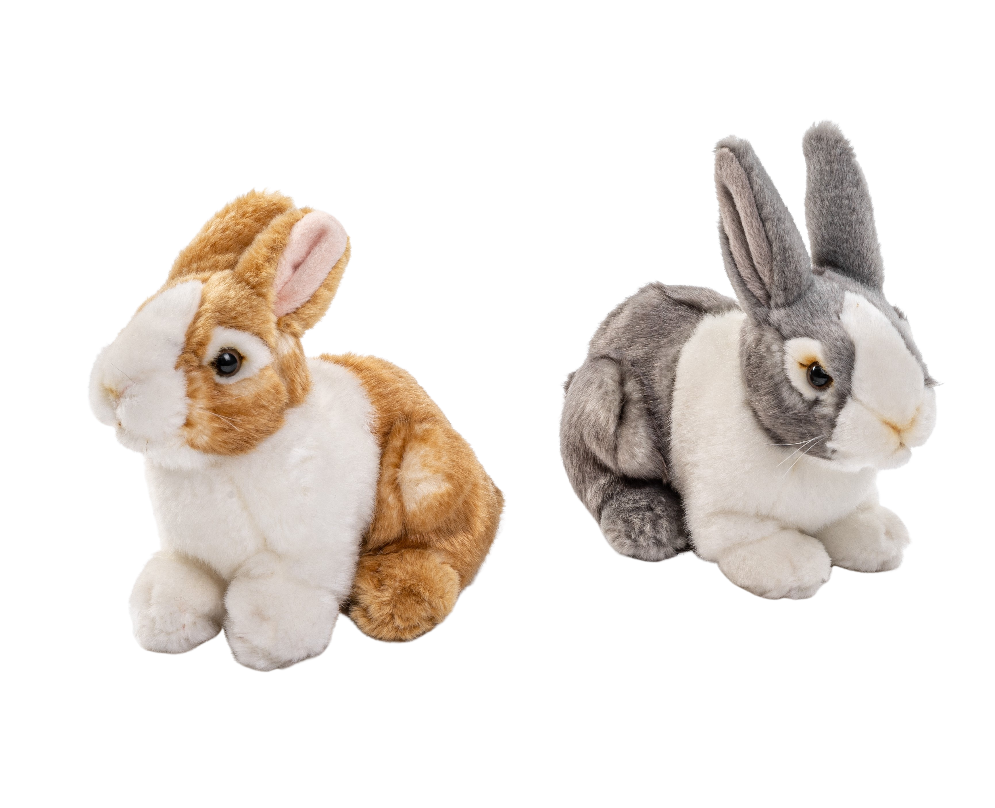 Uni-Toys - rabbit, sitting, 20 cm (length) - plush bunny - plush toy, cuddly toy (gray-white) Kopie