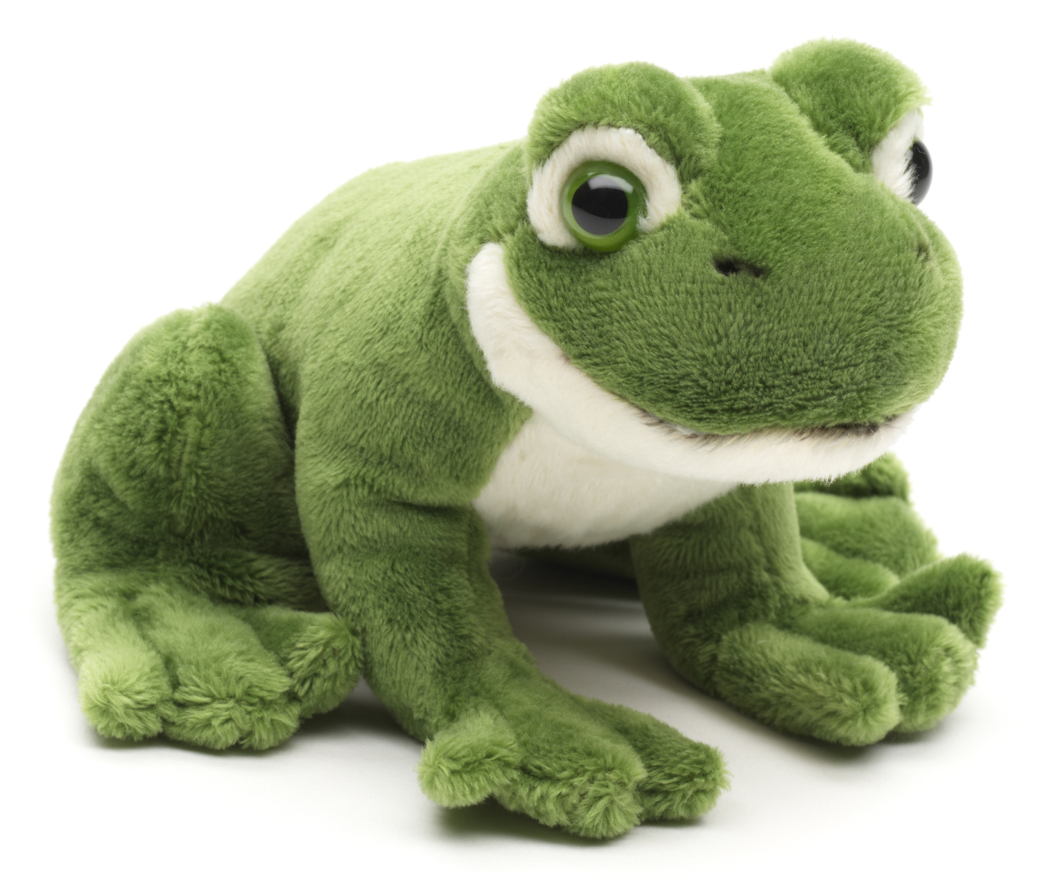 Grüner Frosch Plushie, sitzend - Mit quakender Stimme - 13 cm (Länge)